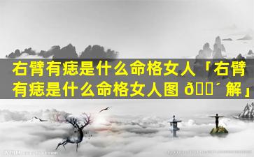 右臂有痣是什么命格女人「右臂有痣是什么命格女人图 🌴 解」